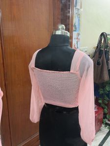Pink Crochet Crop Top