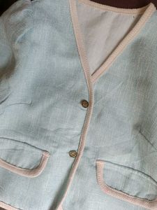 Light Blue Cropped Blazer