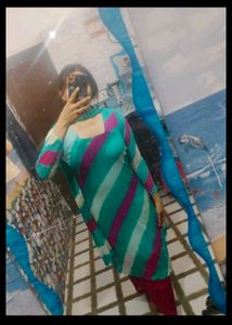 Stylish Striped Kurta Set with Dupatta