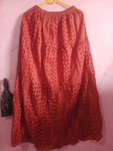 Tiered Eyelet Maxi Skirt