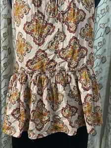 Boho Print Peplum Top