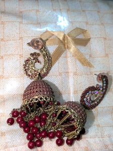 Exquisite Peacock Jhumka Earrings