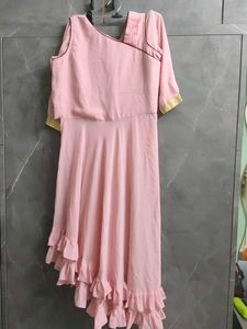 Elegant Pink Embroidered indo-western