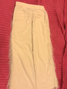 Trendy Fringe Off White Pants