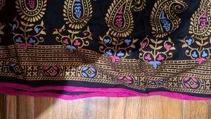 Black Paisley Print Ethnic Skirt