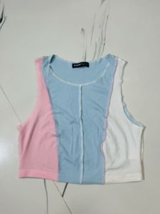 Colorblock Crop Tank Top