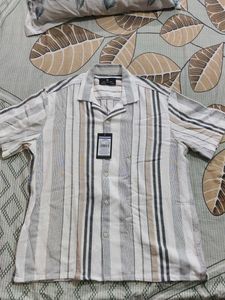 Men's Striped Short Sleeve Shirt. pure cotton