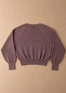 DUSTY MAUVE RIBBED V-NECK KNIT SWEATER