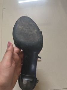 MNG Black Embellished Heels(used only once)