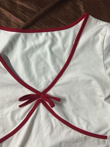 Cute White Top with Red Trim