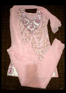 Embroidered Pink Salwar Kameez Suit