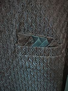 Teal Men’s Kurta Pyjama with Nehru Jacket Set