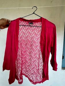 Stylish Magenta Lace Shrug