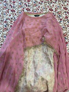 Pink Ethnic cape Dress