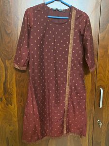 Maroon Kurta with Gold Print