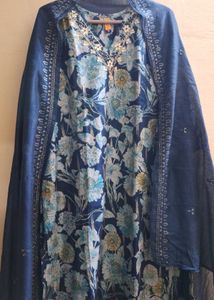 Beautiful Navi blue kurta pant set with dupatta