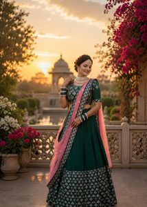 Green Lehenga Choli with Dupatta | Worn Only 2Time