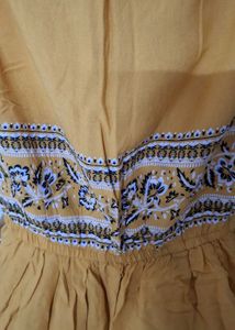 Yellow halter neck short kurti