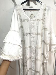 Long White Lucknowi Kurta🤍