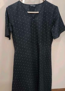 Black Polka Dot V-Neck Dress