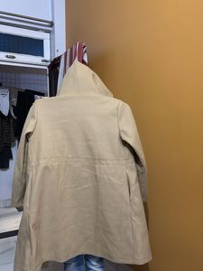 Stylish Tan Hooded Coat