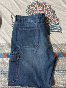 Men's Blue Denim Cargo Jeans totally new