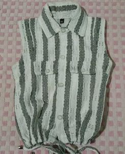 Stylish Sleeveless Striped Top