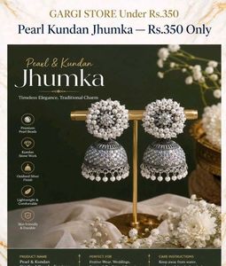 Elegant Pearl Kundan Jhumka Earrings