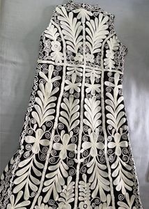 Embroidered Black &amp; White Ethnic Gown