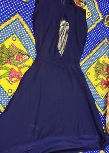 Elegant Navy Blue A-Line Dress