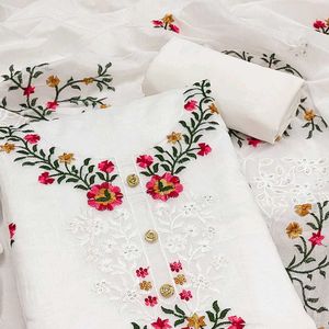 5 PCS COMBO White Embroidered Kurta Set