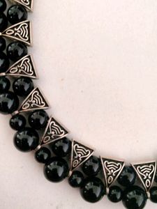 Black Beads necklace and earrings set