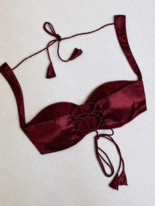 Elegant Maroon Satin Blouse