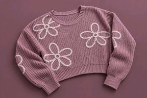 DUSTY PINK FLORAL KNIT SWEATER