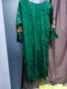 Green Embroidered Kurta