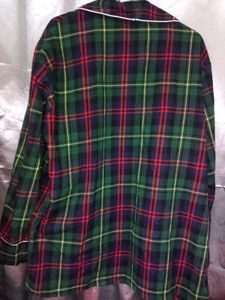 Green Tartan Plaid Shirt (Women XL)