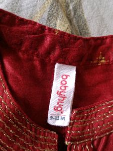 Kids Maroon Kurta With Dhoti
