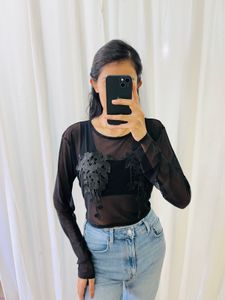 Floral Lace Mesh Top