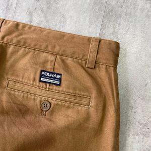 Polham Men's Khaki Pleated Pants