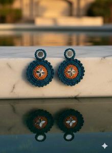 (4 pair)handmade Crochet Dangle Earrings Set