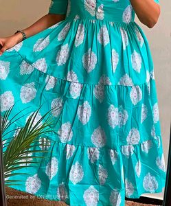 Tiered Floral Print Midi Dresses
