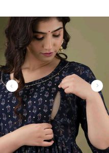 Elegant Navy Blue Floral Print Kurta