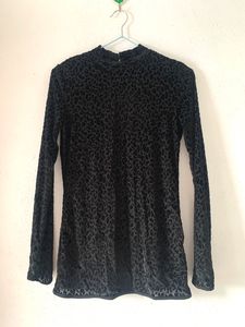 Velvet Sheer Black Top
