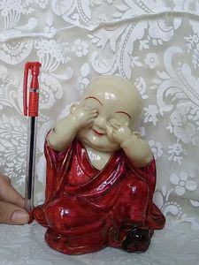 Adorable Monk Figurine - Playful Pose