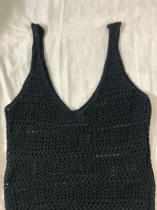 Black Crochet Tank Top