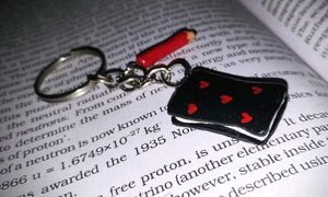 📚 Tiny Book with it's Pencil Keychain! ❤️