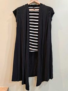 Women's Black Long Top