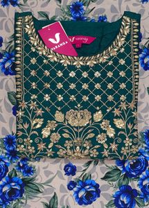 Emerald Green Embroidered Kurti