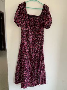 black and pink floral dress