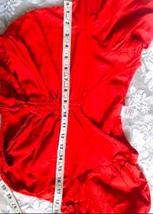 Stylish Red Ruched Crop Top